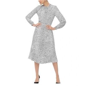 J. Crew Factory Ruffle-neck Leopard Peasant Dress